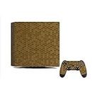 GADGETS WRAP Premium Material Controller & Console Skin Vinyl Decal Sticker Compatible with PS4 Pro - Gold Honeycomb