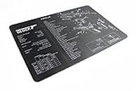 KODENOR AR15 AK47 Gun Cleaning Rubber Mat With Parts Diagram Instructions Armorers Bench Mat Mouse Pad for G 1911 Beretta 92 HK USP (Color : MP004-GLOCK)