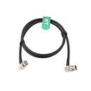 HangTon High Flex 12G 3G HD SDI 75 ohm Coaxial Video Cable 4K 60fps Right Angle to Right Angle BNC Canare LV-61S for Camera Monitor 5m