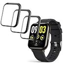 Compatible for AGPTEK 1.69'' Smartwatch Screen Protector, Giaogor 3D Full Coverage PET Soft Screen Protector Film Compatible with AGPTEK LW31 Smartwatch 1.69 inch (Black-3 Pack)