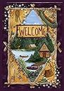 Toland Home Garden Lakeside Welcome 28 x 40 Inch Decorative Outdoors Lake Cabin Canoe Fishing House Flag