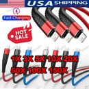 Braided Fast Charger Cable Heavy Duty USB lot Cord For iPhone 14 13 12 11 X XR 8