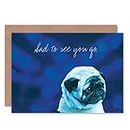 LEAVING SAD DOG BLUE NEW ART GREETINGS GIFT CARD