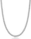 Momlovu Silver Chain for Men Boys, 18K Gold Plated Men's Necklaces Chain Cuban Link Chain for Men 4mm/6mm 18/20/22/24/26inch