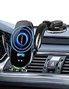 Wireless Car Charger, 15W Qi Fast Charging Car Phone Holder Mount, Auto Clamping Car Charger Phone Mount, Windshield Dashboard Air Vent Phone Holder, for iPhone 14/13/12/11/X, for Samsung Galaxy Note