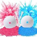 XiXiRan Gender Reveal Golfball (1 rosa Ball und 1 Blue Ball, 2 Golftee) für Gender Reveal Babyparty Rauchbombe Gender Reveal Party Spiele Jungen und Mädchen