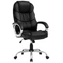 BestOffice Ergonomic Office Chair,Computer Desk Chair High Back PU Leather Executive Rolling Task Adjustable Chair with Lumbar Support Headrest Armrest Swivel Chair, Black