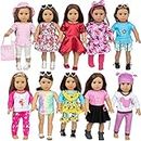BDDOLL 23 Pcs American 18 Inch Girl Doll Clothes and Accessories for 18 Inch Doll Dress with Our Generation Dolls Including 10 Complete Sets of Clothing Outfits