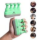 Healthtrek Finger Exerciser Hand Grip for Forearm Hand Grip Workout Equipment for Musician, Rock Climbing and Therapy (Pack of 1, Green)