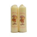 2 Vintage Guild House Pillar Candles Elf Nymph Little Things Warm The Heart 