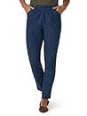 chic classic collection Women's Stretch Elastic Waist Pull-On Pant, Mid Shade Denim, 10P