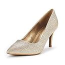 DREAM PAIRS Women's KUCCI Gold Glitter Classic Fashion Pointed Toe High Heel Dress Pumps Shoes Size 10 M US