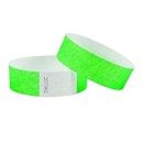 L LIKED 500pcs Numbered Wristbands, Waterproof Paper Bracelets Lightweight Concert Event Wristbands Wrist Party Bands Armbands for Events Festivals(Fluorescent Green)