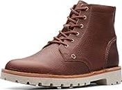 Clarks Men's Overdale High Ankle Boot, Dark Tan Leather, 9