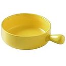 Nestasia Yellow Round Ceramic Serving Bowl with Handle, Soup Bowl, Salad Bowl, Bowl for Snacks, Microwave Safe, Dishwasher Safe (6.2 inch Diameter, 600ml Capacity)
