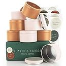 Hearth & Harbor Tin Candle Jars for Making Candles - DIY Candle Containers with Lids - Metal Candle Jars - Bulk Tins Storage for Candle - (24 Pieces) - (8 Ounces) - Solid Peach and Copper