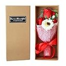 Artificial Flowers Bouquet | Dried Flower Bouquet with Artificial Carnation Rose Flower | Scented Soap Gift Box for Her Him Valentine's Day Anniversary Wedding Mothers' Day Birthday