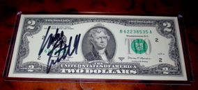 Billete de 2 dólares autografiado firmado por Mike Lindell My Pillow Guy CEO de MyPillow.com