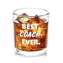 Modwnfy Best Coach Ever,10 Oz Whiskey Glass, Coach Gifts for Men, Basketball Coach Gifts, Baseball Coach Gifts, Best Coach Gifts for Soccer Softball Volleyball