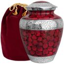 Trupoint Memorials Adult Cremation Urn For Human Ashes -Forever Remembe Classic & Beautiful Blue w/ Velvet Bag Aluminum in Red | Wayfair