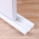 LALOCAPEYO 1 Pack Under Door Draft Stopper, Washable Removable Double Side Weather Stripping Window Breeze Blocker Adjustable Sweeps （96CM） (White)