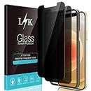 2 Pack LϟK Privacy Screen Protector Designed for iPhone 12 and iPhone 12 Pro 6.1-inch Tempered Glass Anti Spy [High Clear] Installation Tray Case Friendly