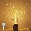 Twinkle Star 150 LED Lighted White Birch Branches 3 Pack Artificial Branches Plug in for Indoor Outdoor Christmas Party Home Decoration (Vase Excluded)