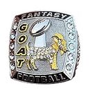 Legacy Rings GOAT Fantasy Football Championship Trophy Ring | Silver and Gold Tone Plated Award for Fantasy Football League Winner Greatest of All Time G.O.A.T