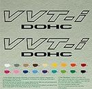 Pair Black VVT-i DOHC Compatible Replacement Decals Stickers Vinyl VVTI Set of 2, 2" X 9"