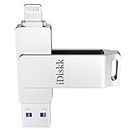 Apple Certified 256GB iDiskk Photo Stick iPhone USB Flash Drive for iPhone 14/13/12/12 pro/12 pro max/11/11 Pro/XR/X iPad Lightning External Photo Storage for MacBook/Laptops/PC