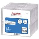 Hama Boîte à CD double au design ultrafin pour 50 CD/DVD/Blu-ray, lot de 25, transparent, simple