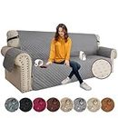 XINEAGE Couch Covers for 3 Cushion Couch Sofa Covers for Living room Water Resistant Sofa Slipcovers with Pockets & Non-Slip Straps Soft Thick Furniture Protector for Pets Dogs Kids (Sofa, Light Gray)