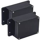 Raculety 2 Pack Project Box IP65 Waterproof Junction Box ABS Plastic Black Electrical Boxes DIY Electronic Project Case Power Enclosure with Fixed Ear 4.53 x 3.54 x 2.17 inch (115x90x55mm)