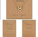 Taurus, Aries & Gemini Star Signs Double Combo Nacklace Set for Girls & Women ! Pendant for Girl and Women ! Jewelry for Party ! Jewelry Accessories for Girl.