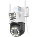 ZOSI 4MP Dual-Lens Plug-in WiFi 360° PTZ Outdoor Security Camera w/ AI Human Detection, 2-Way Audio in Black | 16.77 H x 3.46 W x 10.47 D in | Wayfair