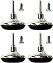 Mushroom shape Castors Gliders, Glides. Bed Feet. Furniture & Bed foot fittings fixings. Silver chrome finish. Set of 4 Save on Goods UK,