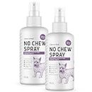No Chew Spray for Dogs 2 Pack - 8 oz Natural & Alcohol Free Bitter Dog and Cat Deterrent Spray - Anti Chew Spray for Furniture, Hot Spots, and More