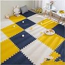 SIGNATRON Puzzle Flooring || Kids Interlocking Play mat || Shops Mat || House Flooring || Play mats for Kids || 12 MM Thick (9 Tiles - 36 Square Feet, Navy Blue - Yellow - White)