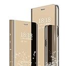 Helix Clear View Standing Leather Flip for Samsung Galaxy M40 - Gold
