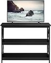 Yaheetech Television Stands & Entertainment Centers with 3 Tier Storage Shelf TV Stand for Living Room, Black
