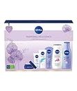 NIVEA Pampering Indulgence Gift Set (6 Pieces), Luxury NIVEA Gift Set Includes Shower Cream, Day and Night Cream, Body Lotion and More, Gifts for Women