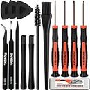 Cleaning & Opening Repair Kit for PS5 PS4 PS3,TEKPREM 14 in 1 Screwdriver Set with T9 Torx Screwdriver & PH00,Ph0,Ph1 Phillips Screwdrivers,Brushes,Tweezers for Sony Playstation 5/4/3 & Controller