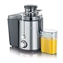 Severin Multi-Purpose Electric Juicer with 400 W of Power ES 3566, Brushed Stainless Steel-Black