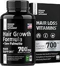 DHT Blocker Hair Growth Pills - Hair Growth Vitamins: Saw Palmetto for Men & Women with Iron, Stinging Nettle - Hair Supplements for Hair Growth & Regrow - Hair Loss Biotin Supplement - 60 Capsules