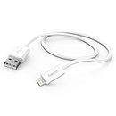 Hama Apple Ladekabel für iPhone, iPad, iPod (USB A Verbindungskabel USB-A – Lightning, MFI-zertifiziertes Datenkabel, robust, strapazierfähig, 1m) weiß