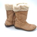UGG Australia Karyn 1005449 Women's Tan Suede Sheepskin Lined Cuffed Boots US 9