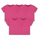 Gerber Baby Toddler 5-Pack Solid Short Sleeve T-Shirts Jersey 160 GSM, Hot Pink, 5T