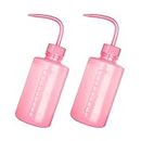 2Pcs Pink Safety Wash Bottle Tattoo Wash Bottles with Scale Labels Plastic Lab Squeeze Bottle,Safety Lab Wash Bottles with Narrow Mouth,Safety Wash Bottle Plastic Squeeze Bottles for Lab and Tattoo