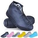 ydfagak Waterproof Shoe Covers, Reusable Foldable Not-Slip Rain Shoe Covers with Zipper,Shoe Protectors Overshoes Rain Galoshes for Men and Women (XL (Women 10-11, Men 11-13.5), Black)