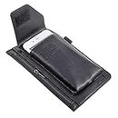 DFV mobile - Cover Vertical Belt Case with Phone Holder Pouch & Inner Pocket with Zipper for LG LMQ850QM G7 Fit (2019) - Black